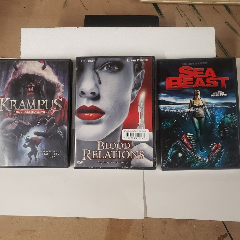 Horror DVD Lot Krampus The Christmas Devil Sea Beast Blood Relations Sealed Film